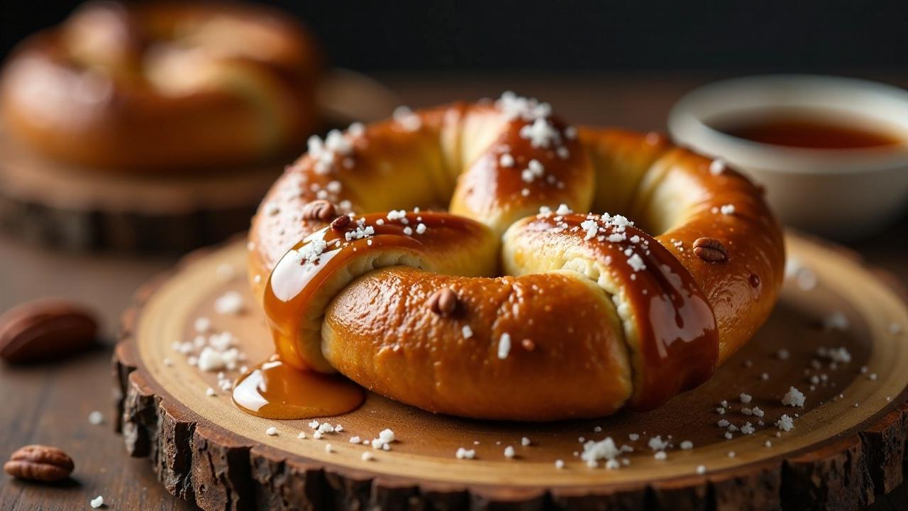 Brezeln mit Ahornsirup und Pekannüssen