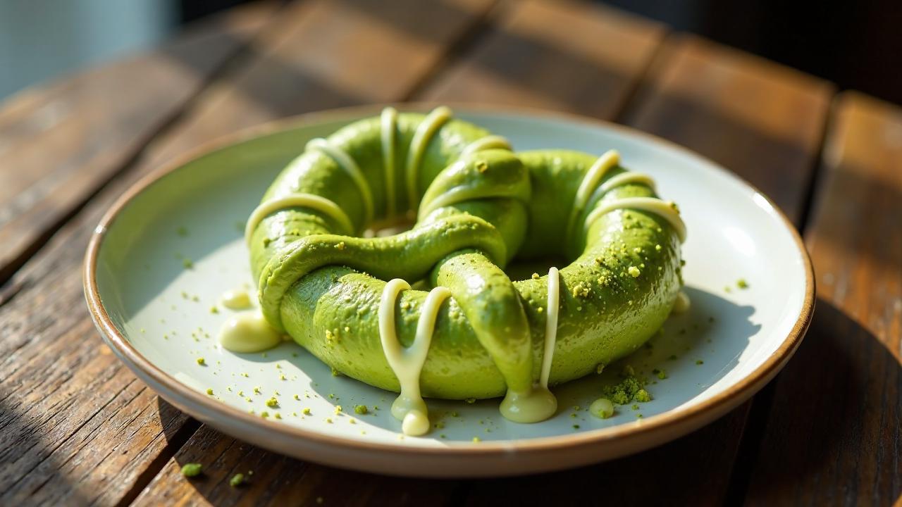 Brezeln mit Matcha und weißer Schokolade