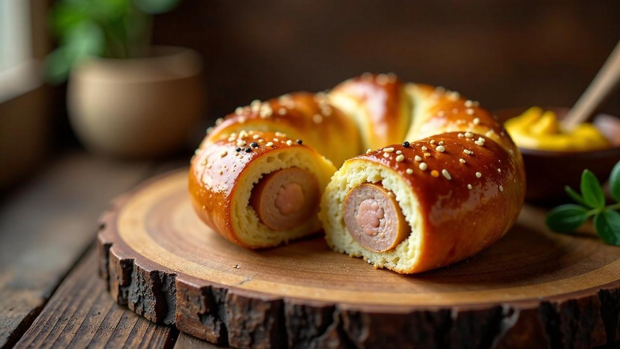 Brezeln mit Weißwurstfüllung