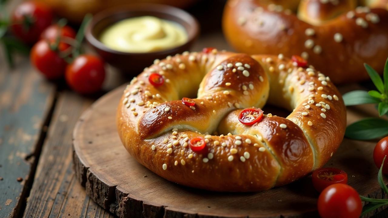 Brezeln mit getrockneten Tomaten