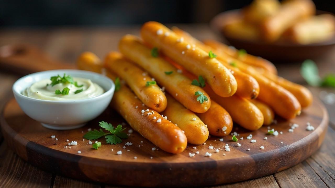 Breznsticks mit Meerrettichsauce