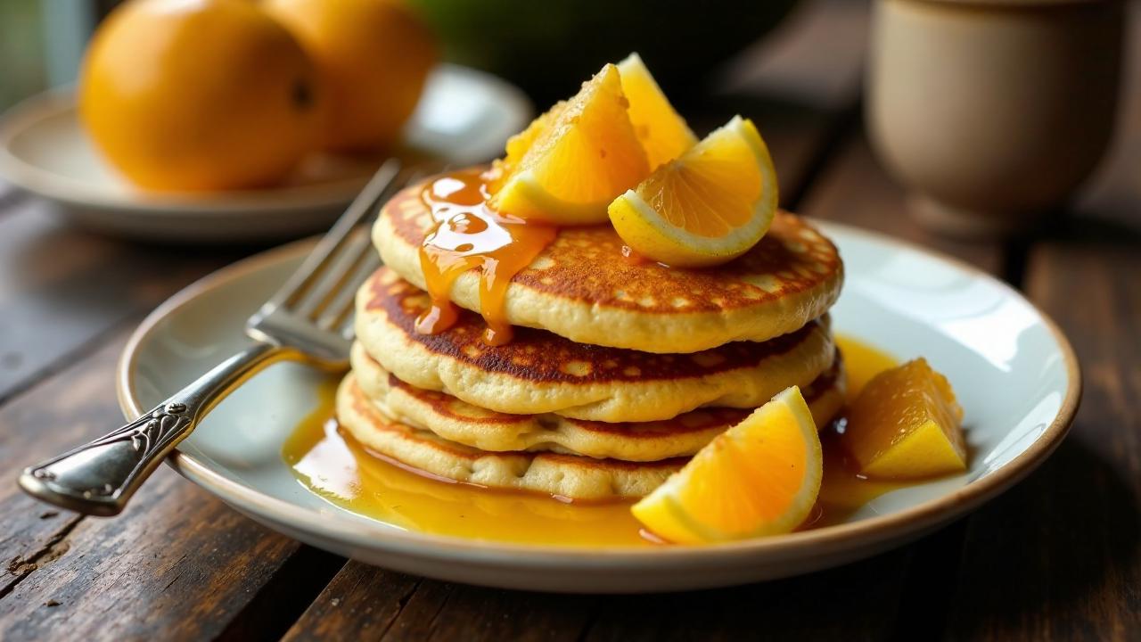 Brotfrucht-Pfannkuchen mit Guave-Marmelade