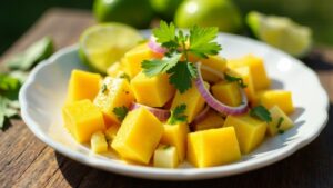 Brotfrucht und Mango-Salat