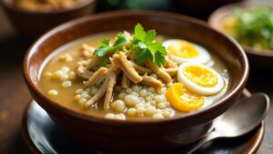 Bubur Ayam: Indonesischer Hähnchen-Reisbrei