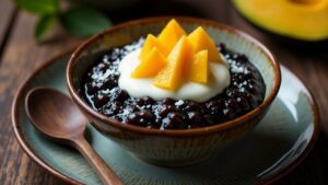 Bubur Ketan Hitam (black glutinous rice pudding)