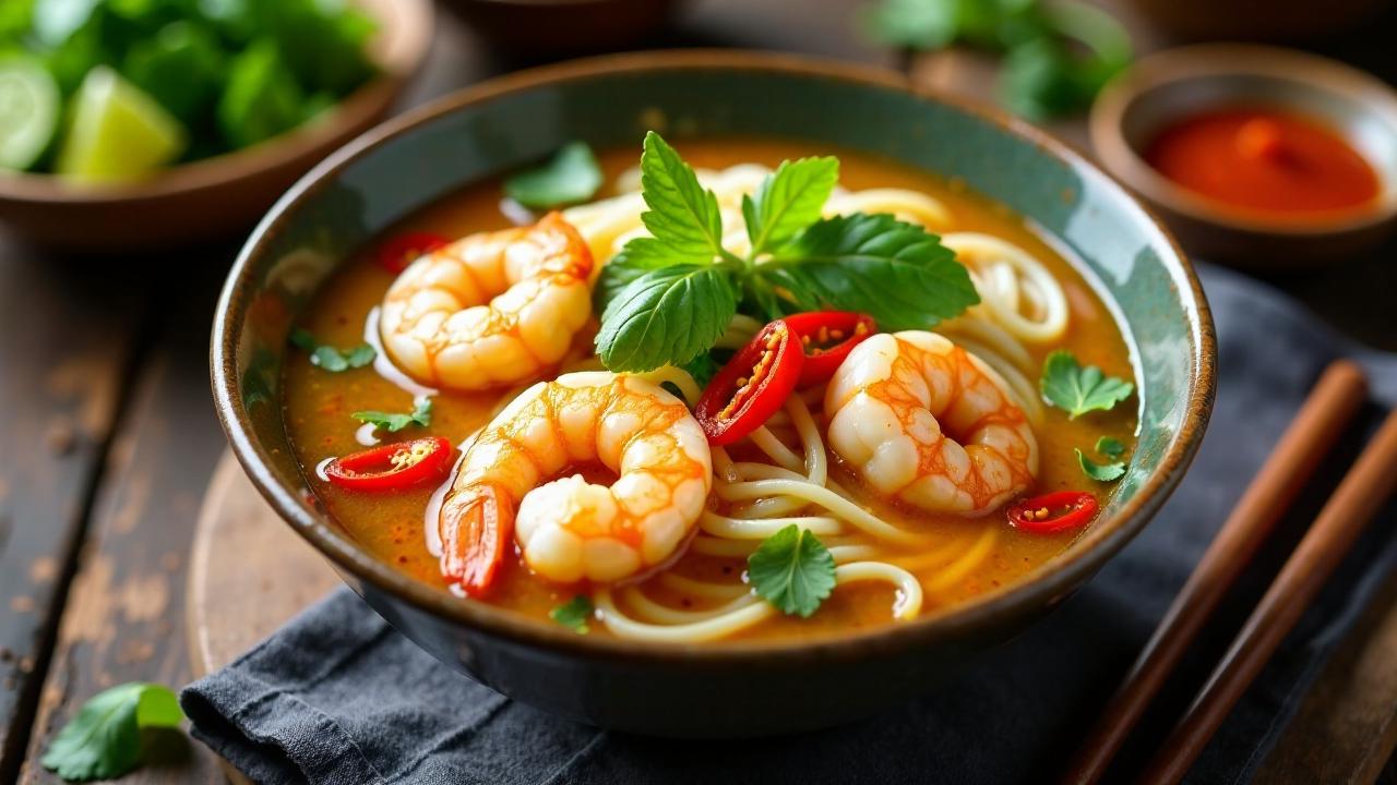 Bun Bo Hue mit Garnelen