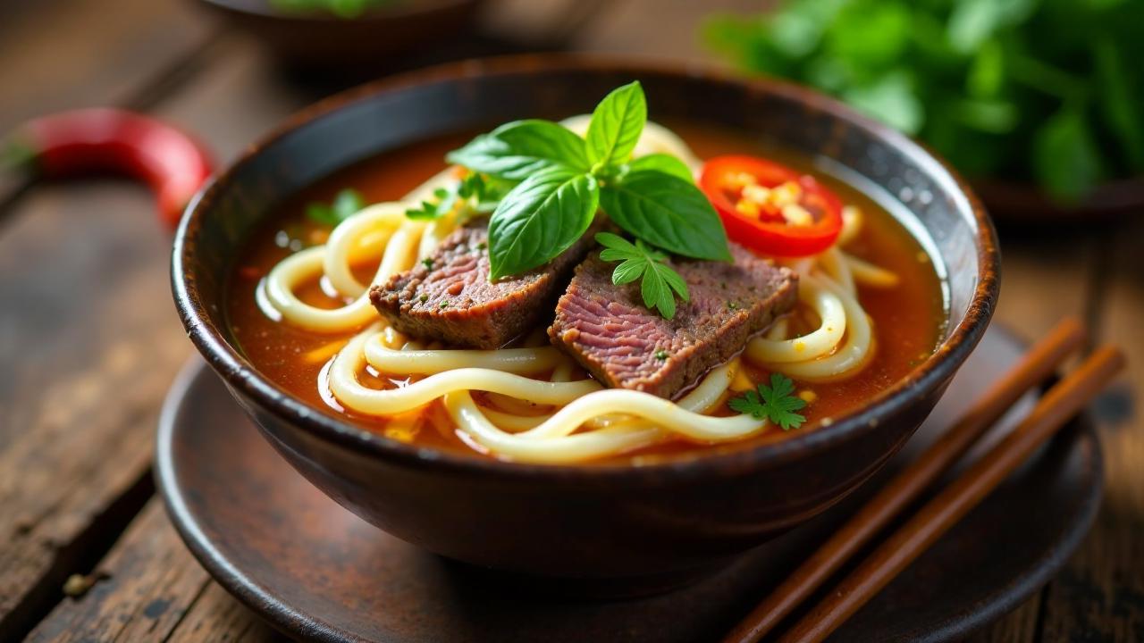 Bun Bo Hue mit Hsemischen Kräutern