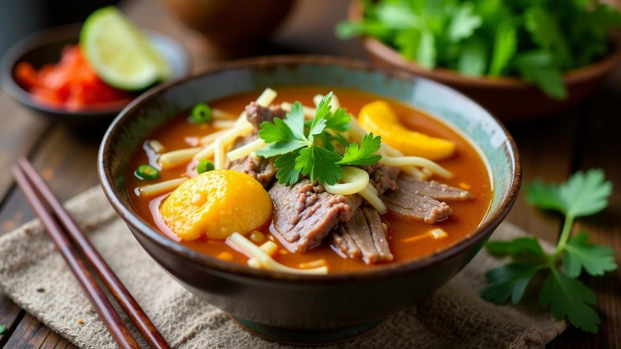 Bun Bo Hue mit Mangoblüten