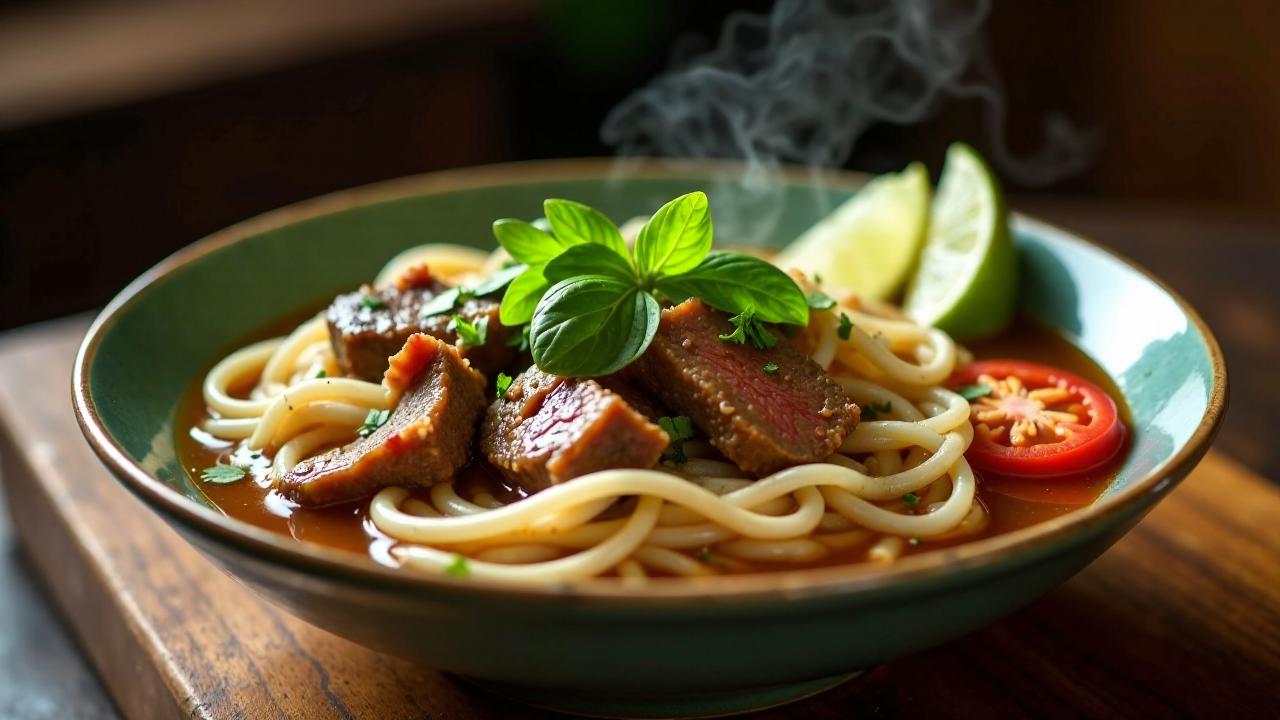 Bun Bo Hue mit Zitronenmelisse