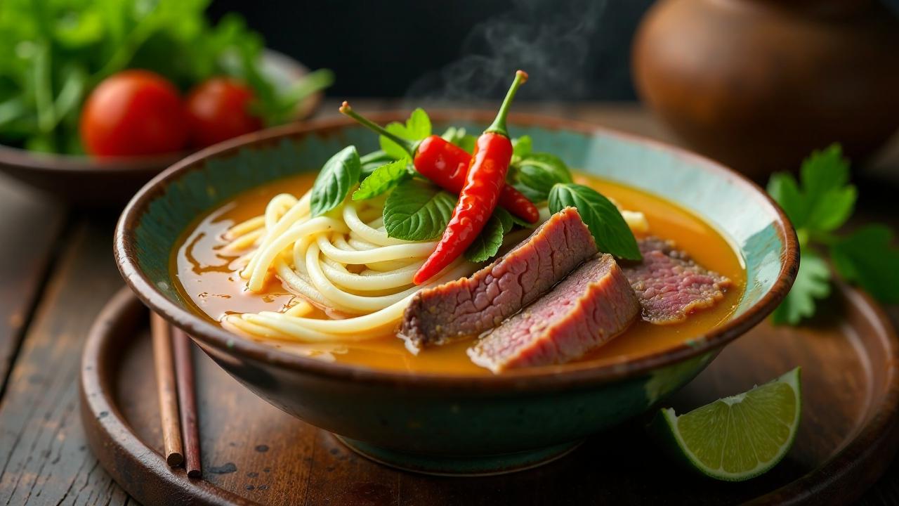 Bun Bo Hue mit frischem Kurkuma