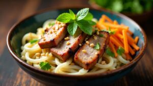 Bun Thit Nuong: Reisnudeln mit gegrilltem Fleisch