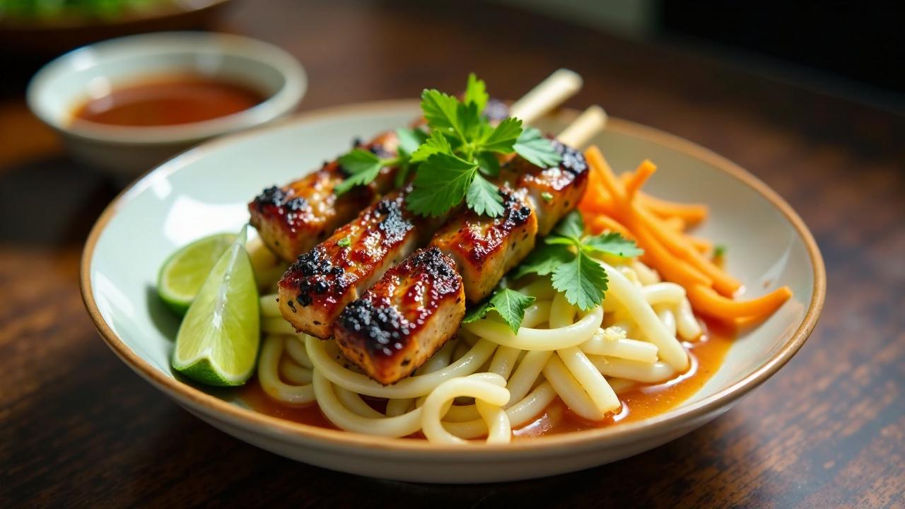 Bun Thit Nuong (Reisnudeln mit gegrilltem Schweinefleisch)