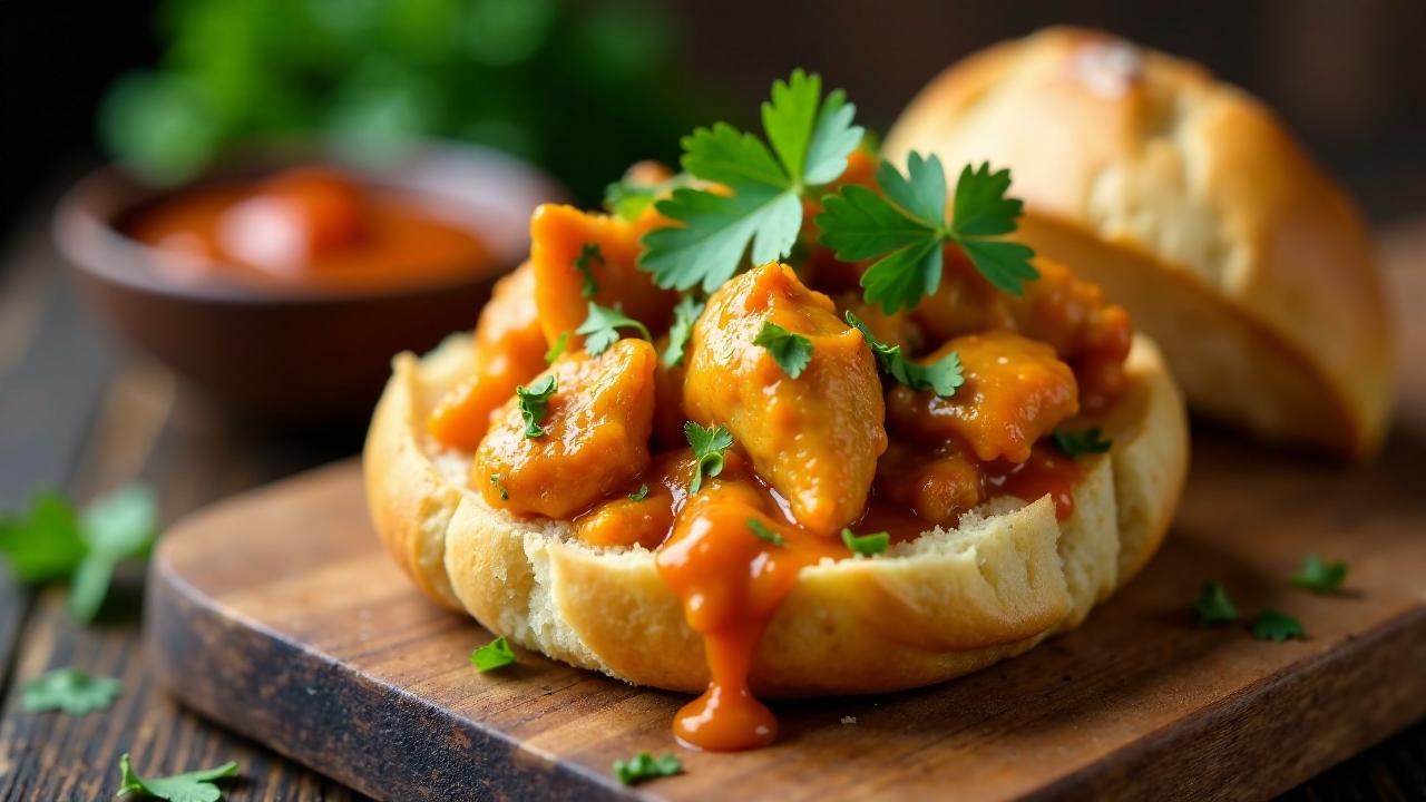 Bunny Chow mit würzigem Hähnchencurry