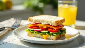 Bunte Regenbogen-Sandwiches