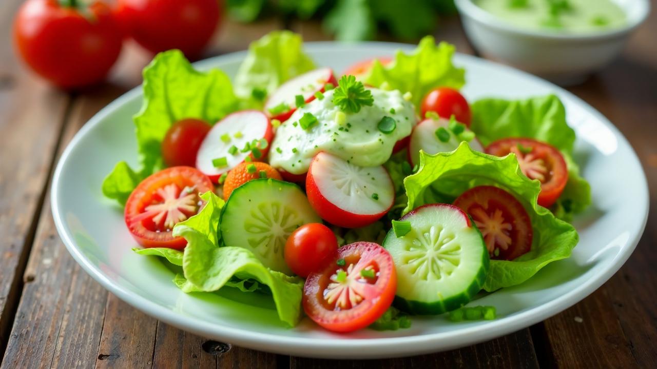 Bunter Salat mit Grüner Soße