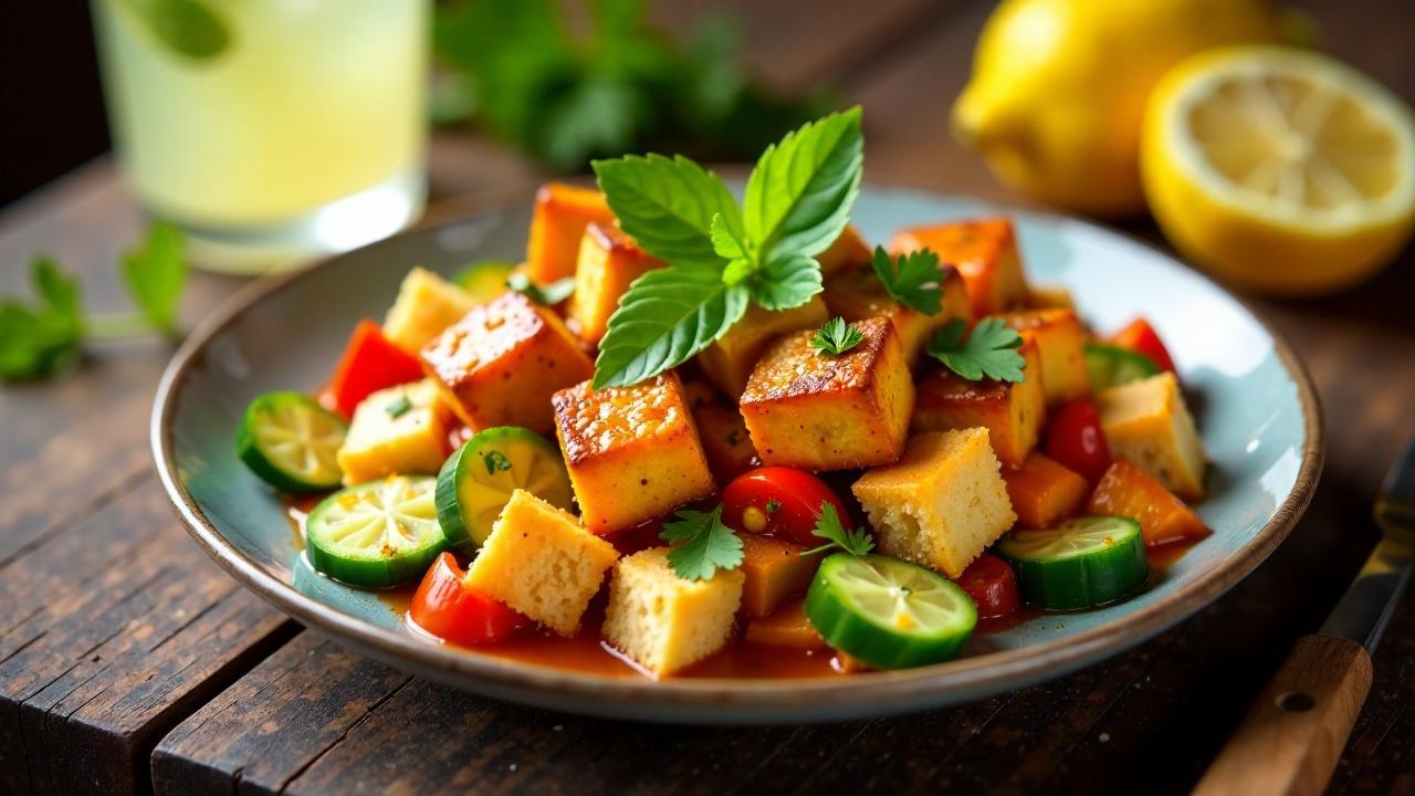 Butter Chicken Panzanella Salad