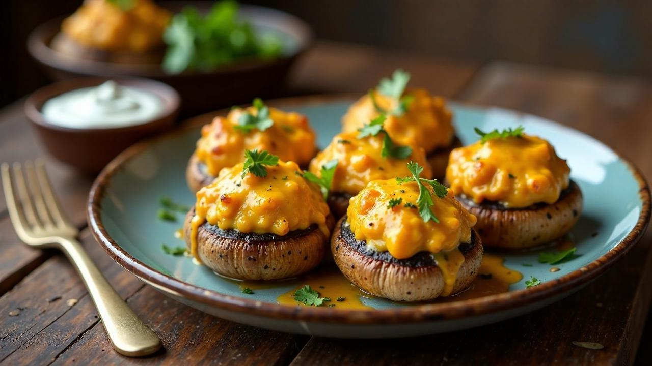 Butter Chicken Stuffed Mushrooms