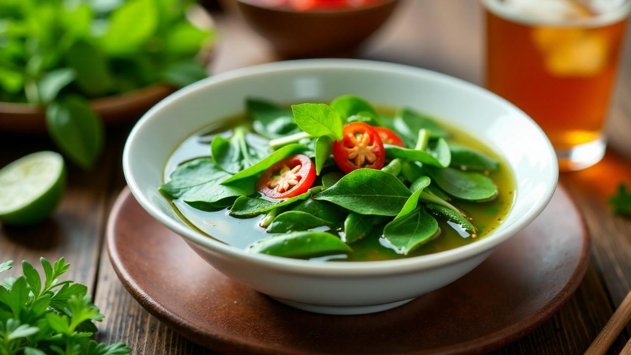 Canh Rau Muong (Morning Glory Suppe)