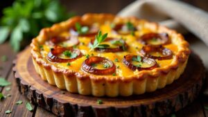 Caramelized Onion and Cheddar Tart