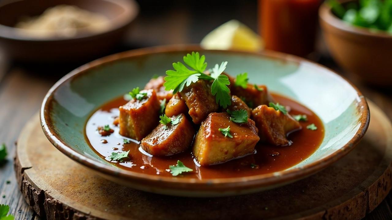 Carne de Cerdo en Salsa Negra: Schweinefleisch in schwarzer Sauce