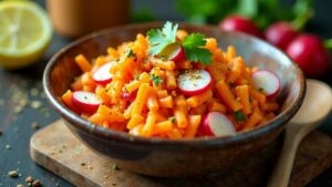 Carrot-Radish Chaat – Möhren-Rettich Salat mit Zitrone und Koriander