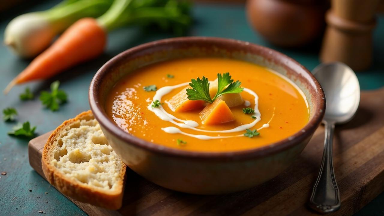 Carrot and Leek Soup - Karotten-Lauch-Suppe