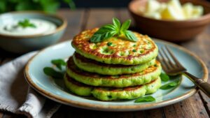 Cassava Spinach Pancakes