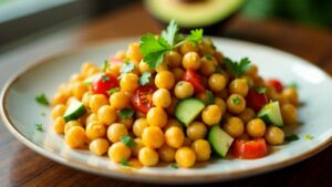 Chana Chaat – Gewürzter Kichererbsensalat mit Mangochutney