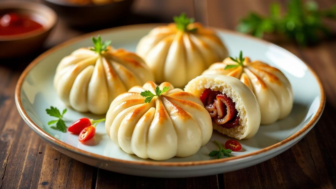 Char Siu Bao (Gedämpfte Schweinefleischbrötchen)