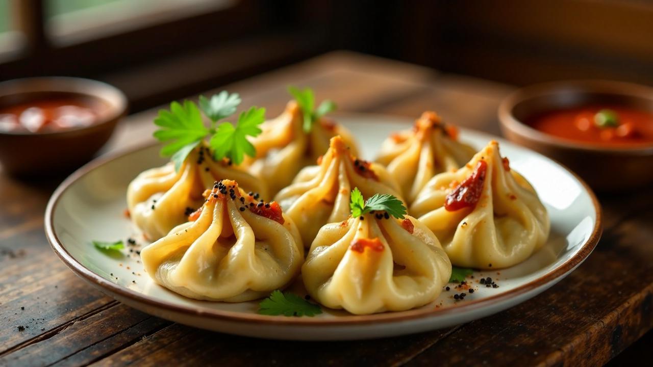 Chicken Momos mit Mohnsamen