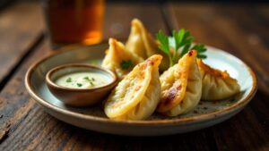 Chicken Momos mit Paprika