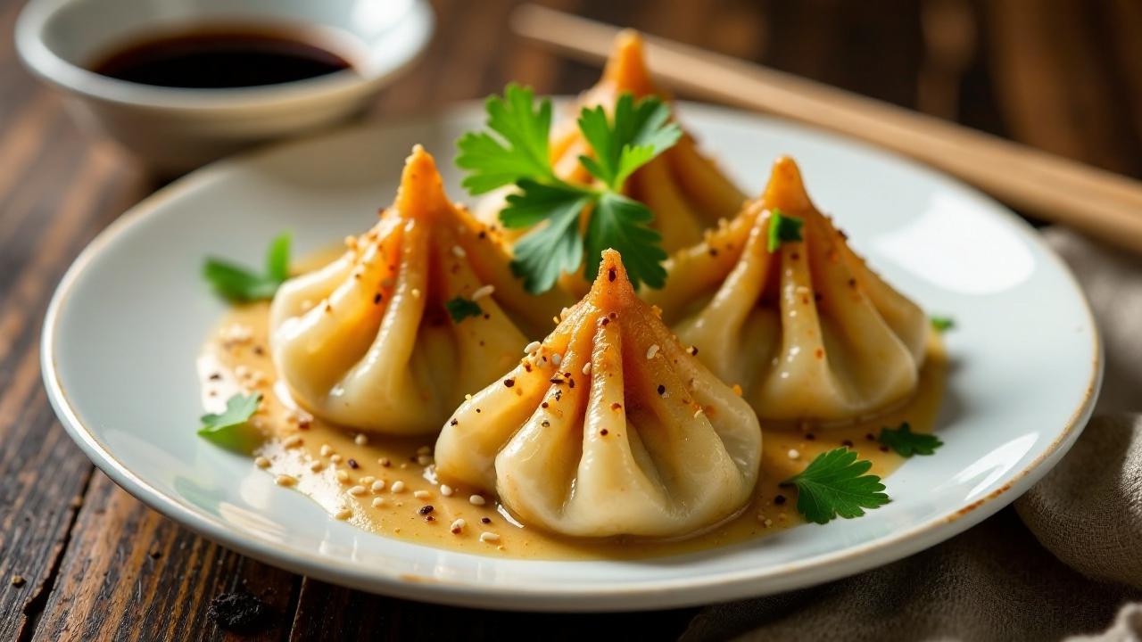 Chicken Momos mit Sesamsaat