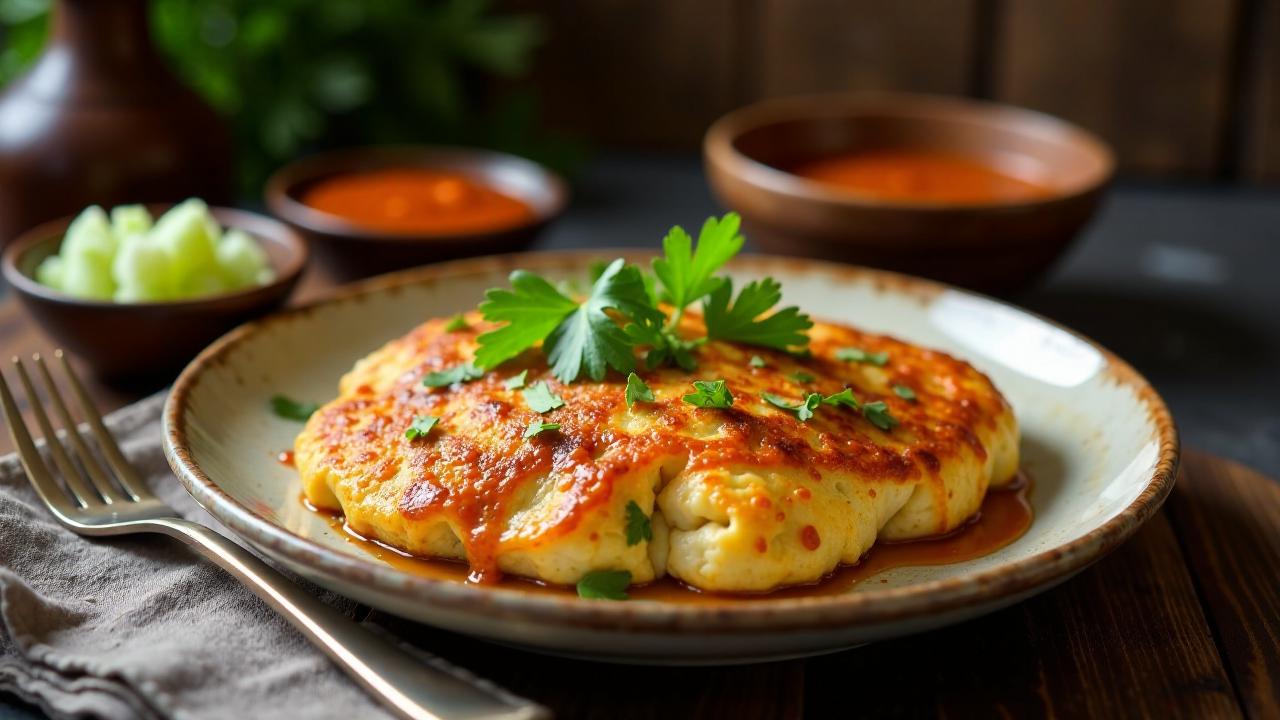 Chicken Murtabak - Hühnchen-Pfannkuchen