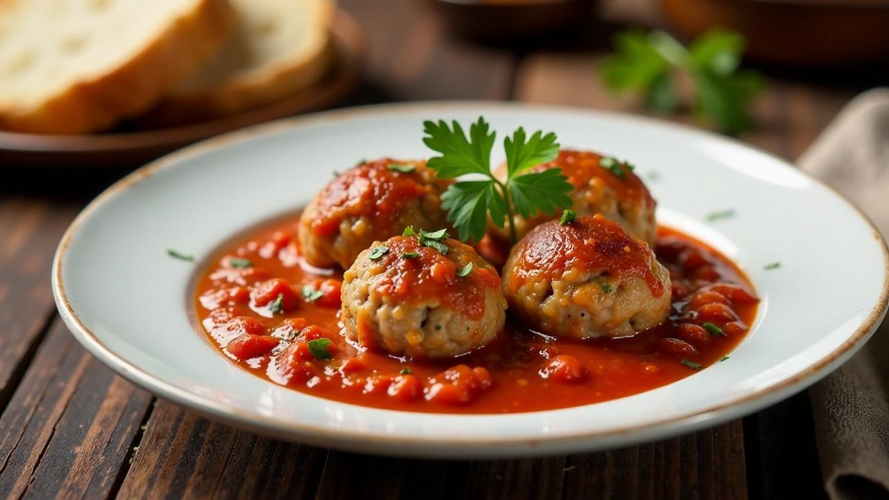 Chiftele in Sos Tomat - Frikadellen in Tomatensoße