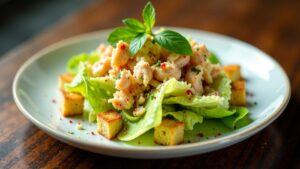 Chili Crab Caesar Salad