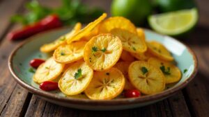 Chili und Limette Bananenchips