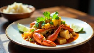 Chilli Crab und Mango Salsa