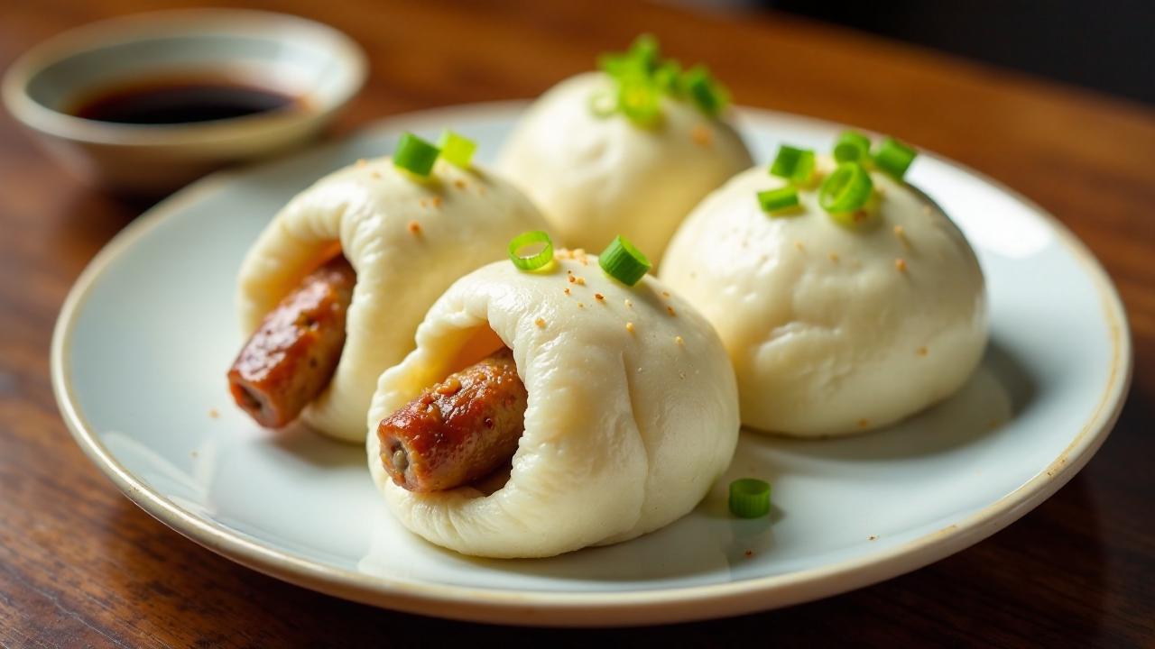 Chinesische Würstchen-Bao