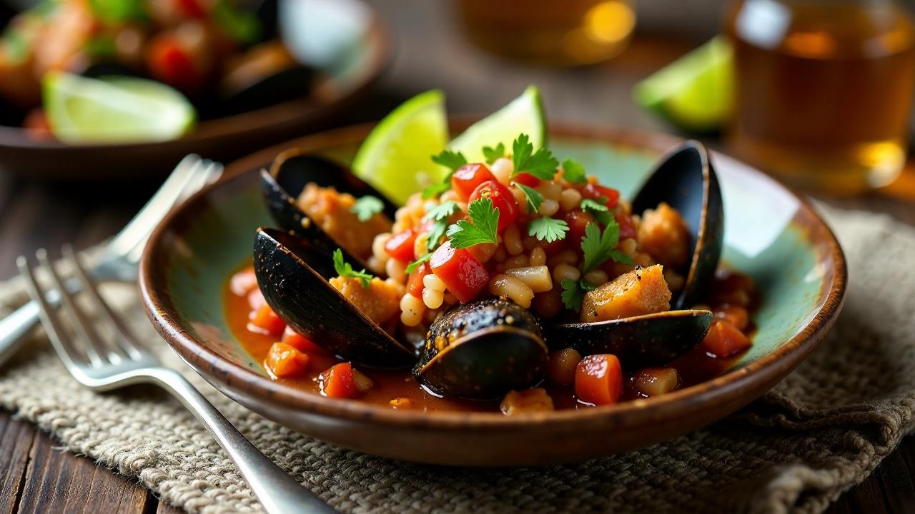 Choritos a la Chalaca: Gefüllte Muscheln