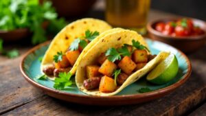 Chorizo und Kartoffel-Tacos