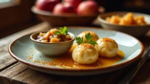 Churer Fleischknödel - Fleischbällchen mit Apfelmus