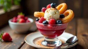 **Churro Sundae mit Beeren**