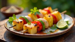 Conch and Pineapple Kebabs