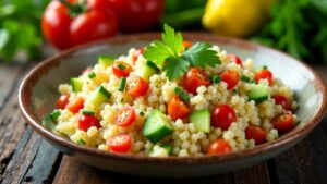 Couscous-Salat mit Frankfurter Grüner Soße