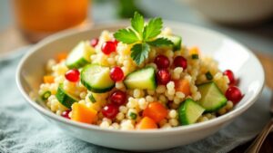 Couscous-Salat mit Granatapfelkernen