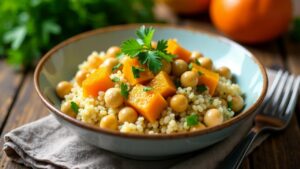 Couscous mit Kürbis und Kichererbsen