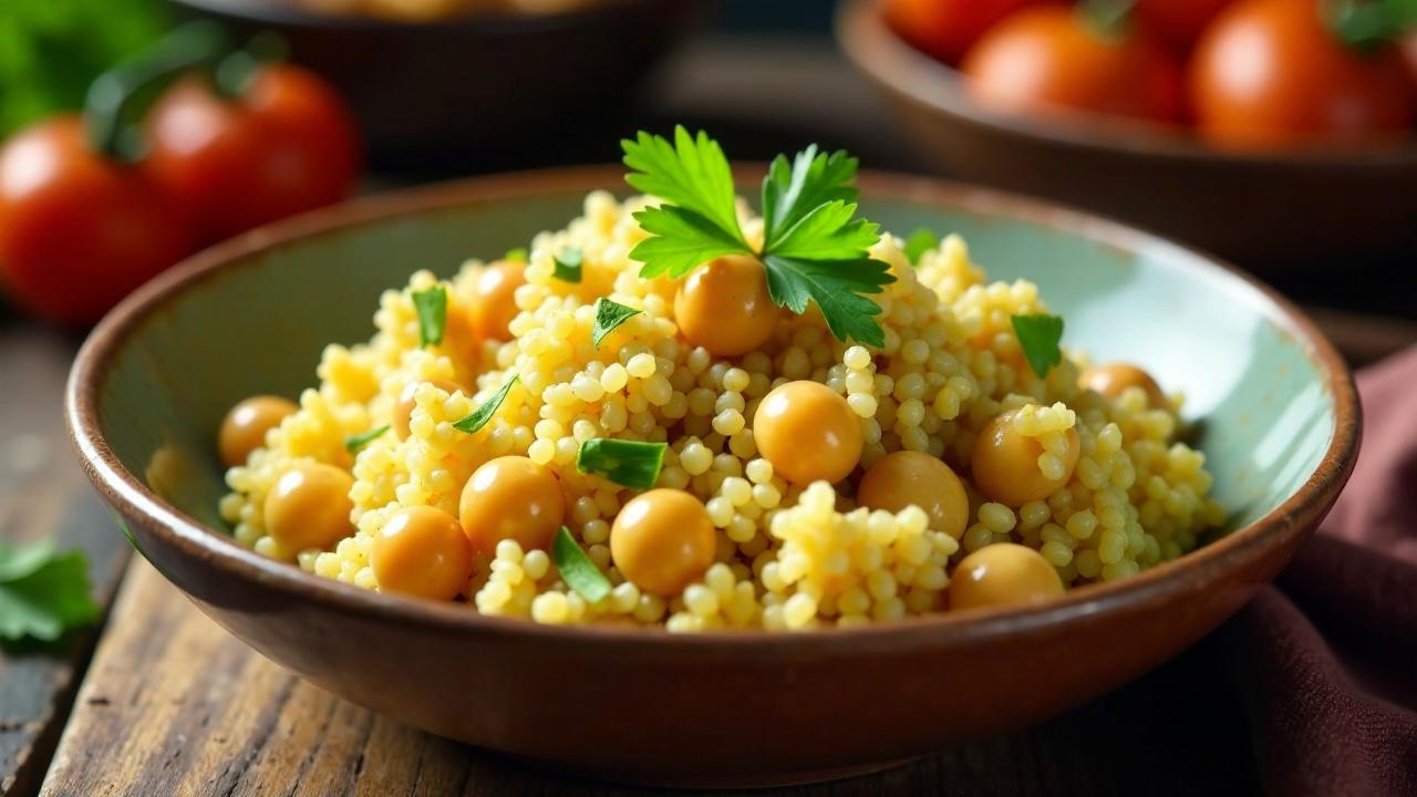 Couscous mit Sultaninen und Kichererbsen