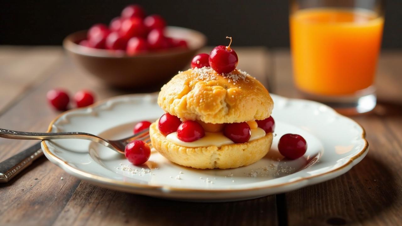 Cranberry-Profiteroles mit Orangenfüllung