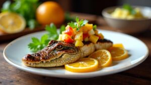 Crocodile Fillet with Citrus Salsa