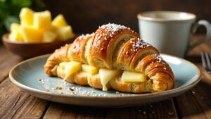 Croissants mit Ananas und Kokos